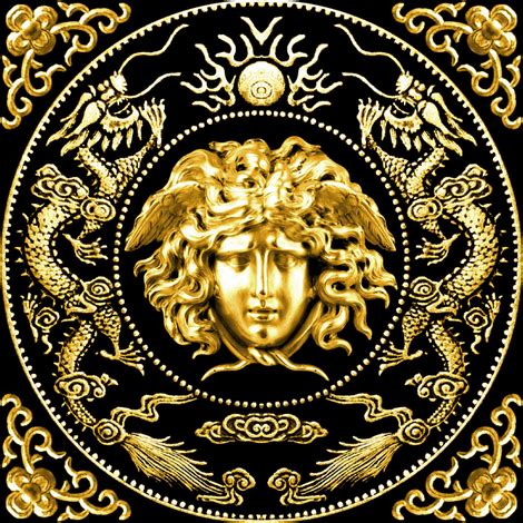 versace black and gold medusa|Versace greek mythology.